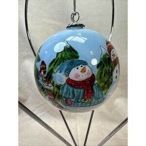 PREVIOUSLY SOLD!?!!! 
Pier 1 Li Bien 2013 Snowmen Hand Painted Glass